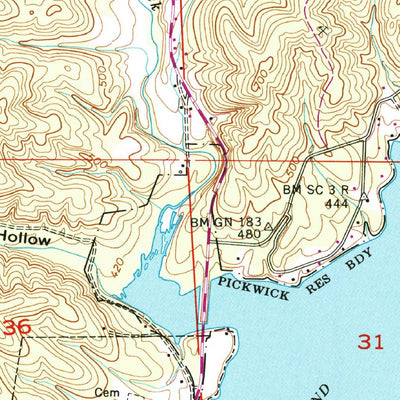 United States Geological Survey Waterloo, AL-MS (1953, 24000-Scale) digital map