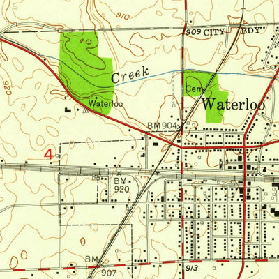 United States Geological Survey Waterloo, IN (1957, 24000-Scale) digital map