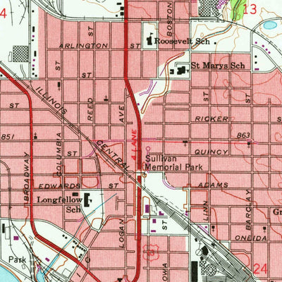 United States Geological Survey Waterloo North, IA (1963, 24000-Scale) digital map