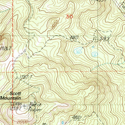 United States Geological Survey Waterloo, OR (1988, 24000-Scale) digital map