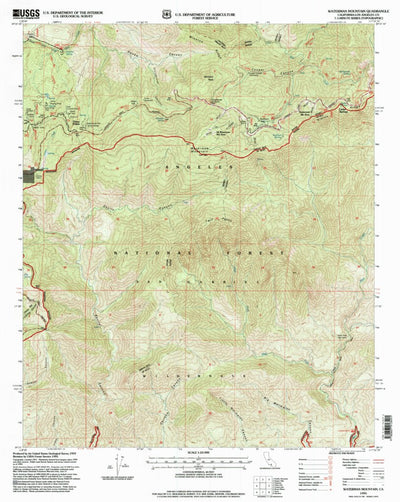 United States Geological Survey Waterman Mountain, CA (1995, 24000-Scale) digital map