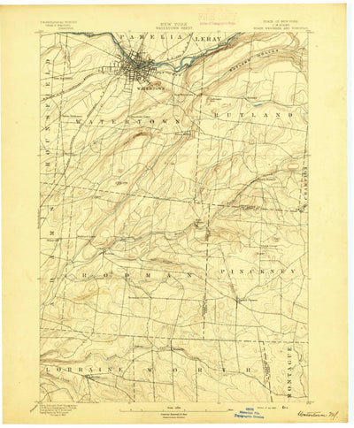 United States Geological Survey Watertown, NY (1895, 62500-Scale) digital map