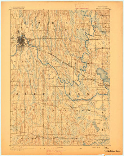 United States Geological Survey Watertown, WI (1892, 62500-Scale) digital map