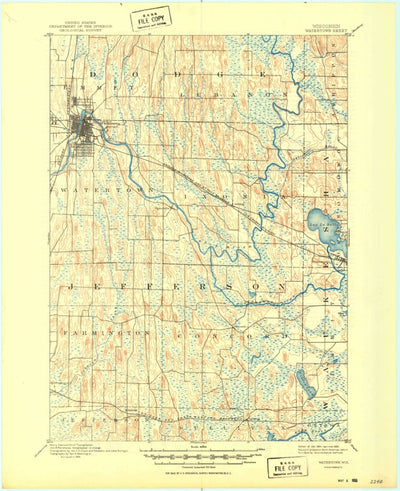 United States Geological Survey Watertown, WI (1894, 62500-Scale) digital map