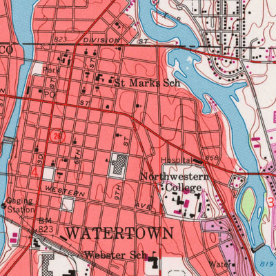 United States Geological Survey Watertown, WI (1959, 24000-Scale) digital map