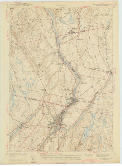United States Geological Survey Waterville, ME (1943, 62500-Scale) digital map