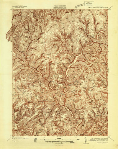 United States Geological Survey Waterville, PA (1937, 48000-Scale) digital map