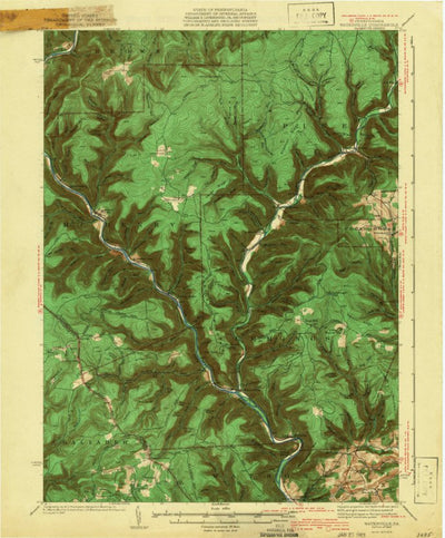 United States Geological Survey Waterville, PA (1943, 62500-Scale) digital map