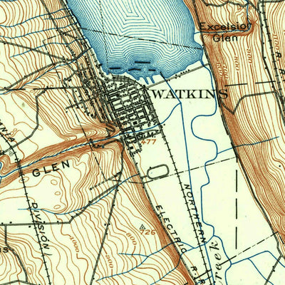 United States Geological Survey Watkins Glen, NY (1901, 62500-Scale) digital map