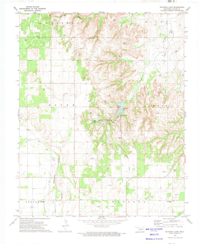 United States Geological Survey Watonga Lake, OK (1972, 24000-Scale) digital map