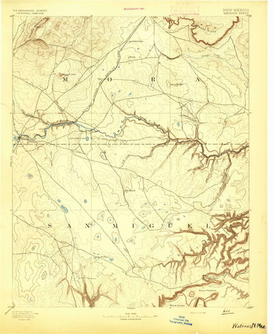 United States Geological Survey Watrous, NM (1894, 125000-Scale) digital map
