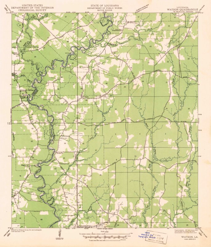 Watson, LA (1942, 31680-Scale) Map by United States Geological Survey ...