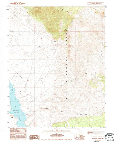 United States Geological Survey Watterson Canyon, CA (1990, 24000-Scale) digital map