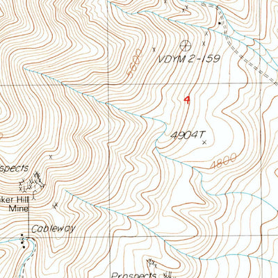 United States Geological Survey Waucoba Canyon, CA (1987, 24000-Scale) digital map