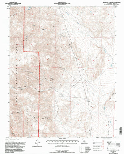 United States Geological Survey Waucoba Canyon, CA (1994, 24000-Scale) digital map