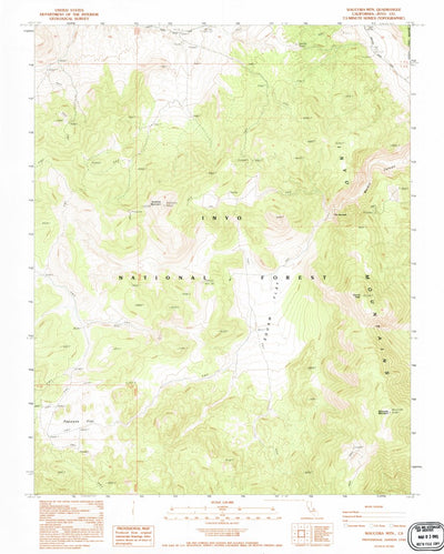 United States Geological Survey Waucoba Mountain, CA (1990, 24000-Scale) digital map