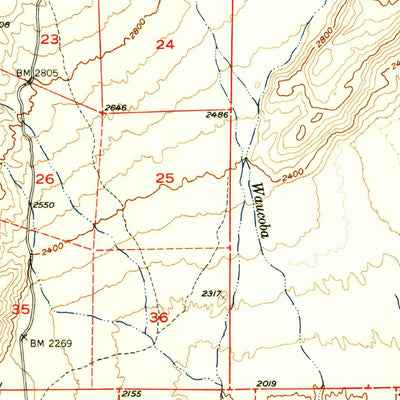 United States Geological Survey Waucoba Wash, CA (1957, 62500-Scale) digital map