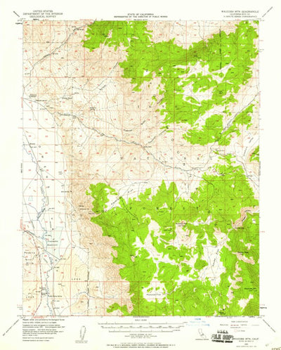 United States Geological Survey Waucobo Mountain, CA (1951, 62500-Scale) digital map