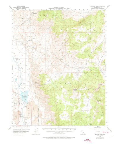 United States Geological Survey Waucobo Mountain, CA (1958, 62500-Scale) digital map