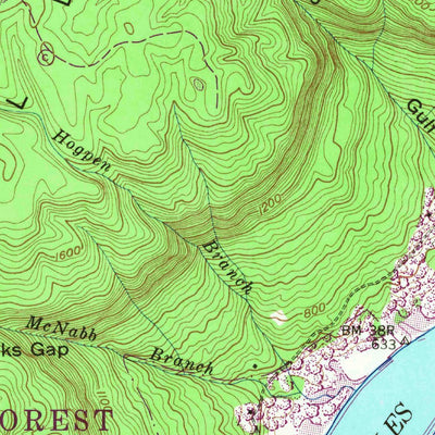 United States Geological Survey Wauhatchie, TN (1942, 24000-Scale) digital map