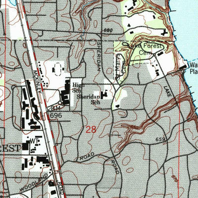 United States Geological Survey Waukegan, IL (1993, 24000-Scale) digital map