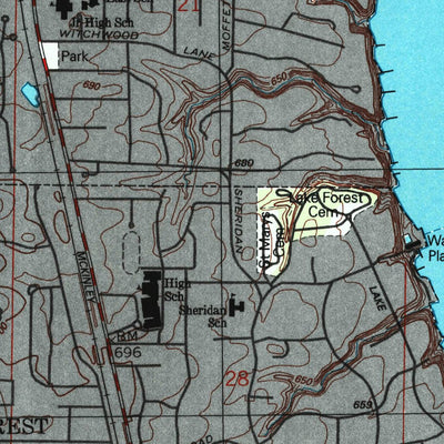 United States Geological Survey Waukegan, IL (1998, 24000-Scale) digital map