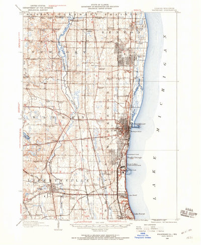 United States Geological Survey Waukegan, IL-WI (1906, 62500-Scale) digital map