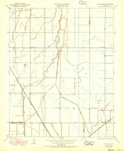 United States Geological Survey Waukena, CA (1950, 24000-Scale) digital map