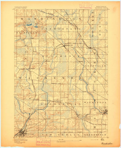 United States Geological Survey Waukesha, WI (1892, 62500-Scale) digital map