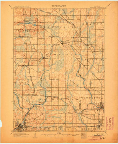 United States Geological Survey Waukesha, WI (1906, 62500-Scale) digital map