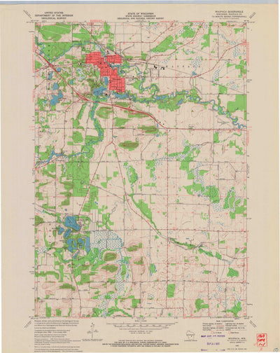 United States Geological Survey Waupaca, WI (1969, 24000-Scale) digital map