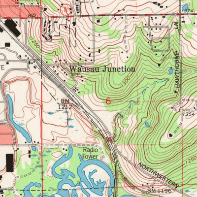 United States Geological Survey Wausau East, WI (1993, 24000-Scale) digital map