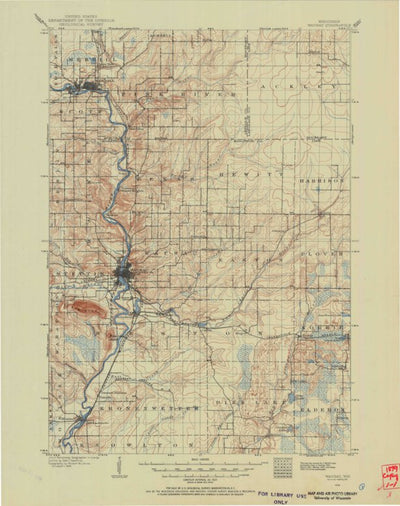 United States Geological Survey Wausau, WI (1899, 125000-Scale) digital map