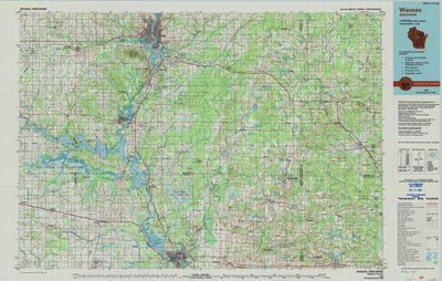 United States Geological Survey Wausau, WI (1984, 100000-Scale) digital map