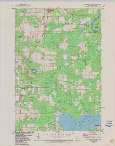 United States Geological Survey Wausaukee South, WI-MI (1982, 24000-Scale) digital map