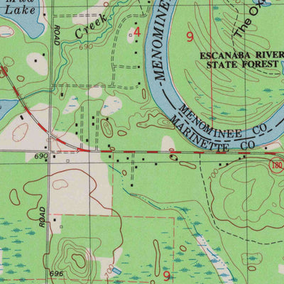 United States Geological Survey Wausaukee South, WI-MI (1982, 24000-Scale) digital map
