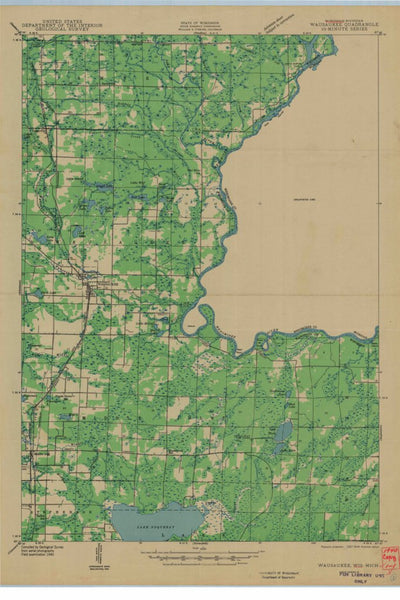 United States Geological Survey Wausaukee, WI-MI (1942, 48000-Scale) digital map