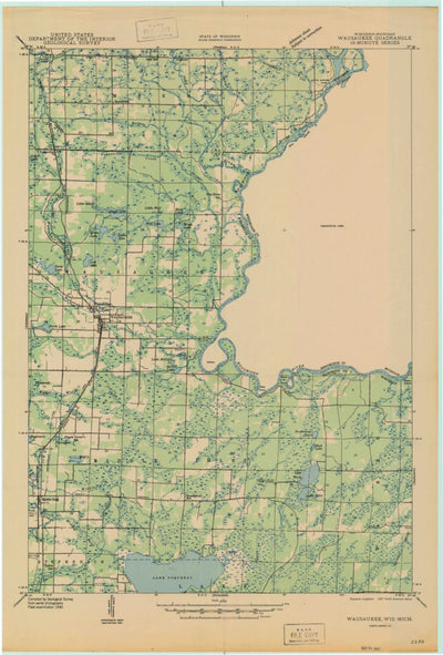 United States Geological Survey Wausaukee, WI-MI (1947, 48000-Scale) digital map
