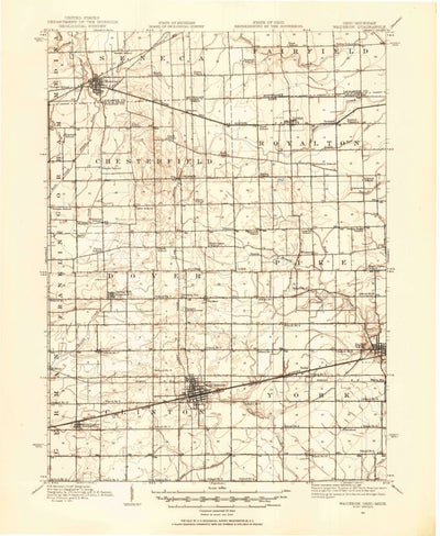United States Geological Survey Wauseon, OH-MI (1911, 62500-Scale) digital map