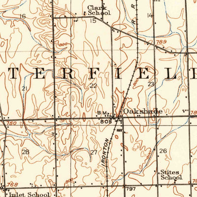 United States Geological Survey Wauseon, OH-MI (1911, 62500-Scale) digital map