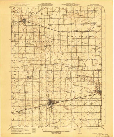 United States Geological Survey Wauseon, OH-MI (1913, 62500-Scale) digital map
