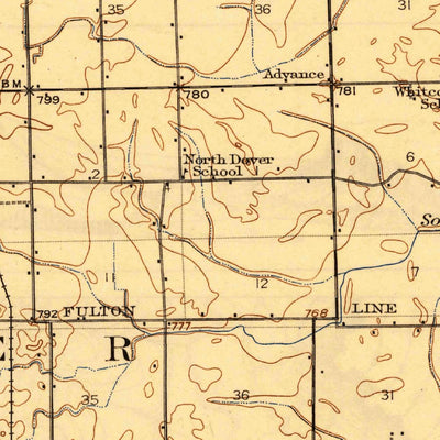 United States Geological Survey Wauseon, OH-MI (1913, 62500-Scale) digital map