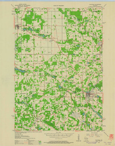 United States Geological Survey Wautoma, WI (1959, 48000-Scale) digital map