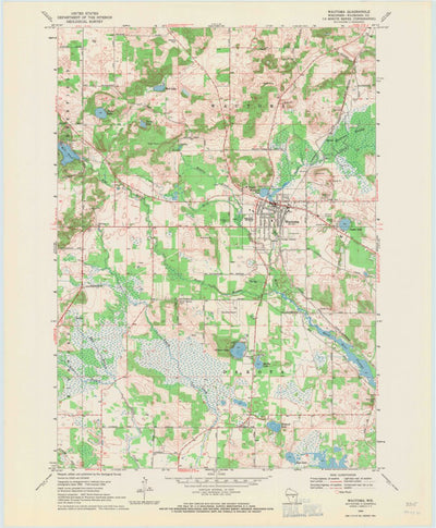 United States Geological Survey Wautoma, WI (1968, 24000-Scale) digital map