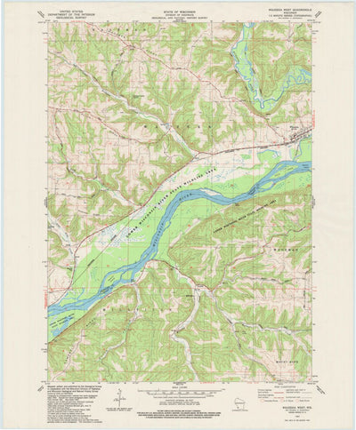 United States Geological Survey Wauzeka West, WI (1983, 24000-Scale) digital map