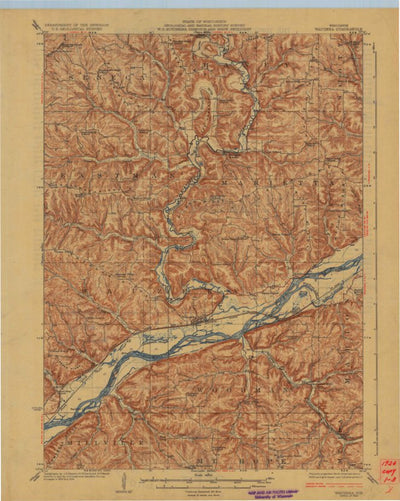 United States Geological Survey Wauzeka, WI (1926, 62500-Scale) digital map