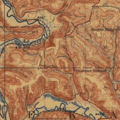 United States Geological Survey Wauzeka, WI (1926, 62500-Scale) digital map