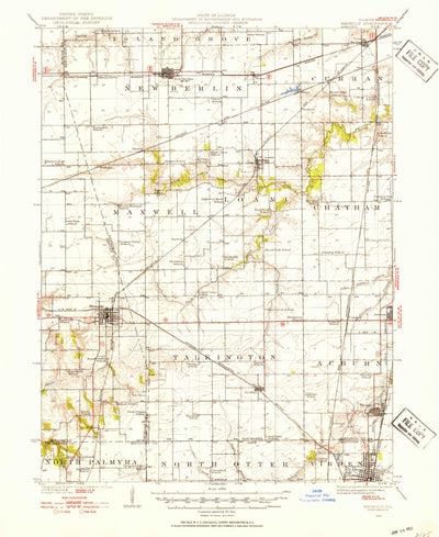United States Geological Survey Waverly, IL (1924, 62500-Scale) digital map