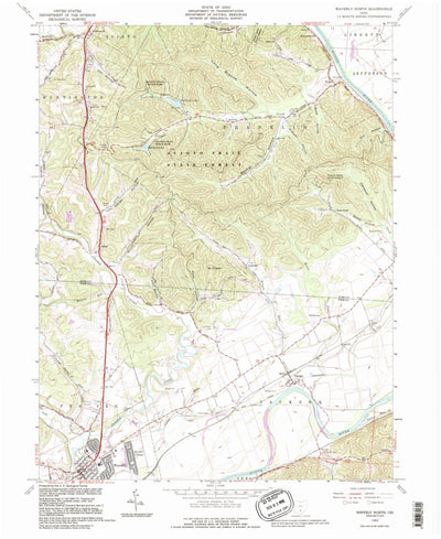 United States Geological Survey Waverly North, OH (1992, 24000-Scale) digital map