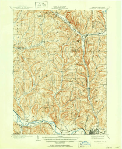 United States Geological Survey Waverly, NY-PA (1902, 62500-Scale) digital map